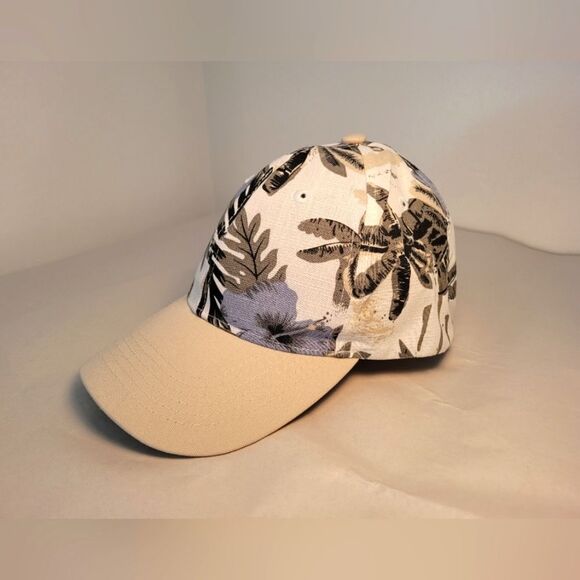 NEW Tropical Baseball Cap Trucker Hat Floral Bamboo Palm Beach Cruise Vacation - Picture 1 of 6